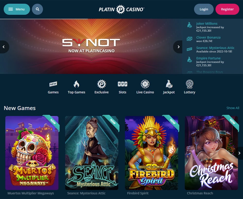 Platincasino slide1